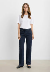 Amelia Straight - Medium Length - Dark Blue Denim