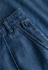 Camille Elastic Straight CL - Blue denim