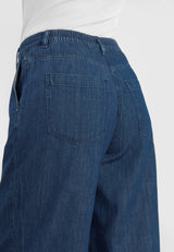 Charm Elastic Loose - Medium Length - Blue denim