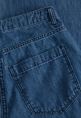 Charm Elastic Loose - Medium Length - Blue denim