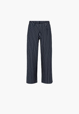 Donna Loose Jersey - Cropped - Navy Stripe