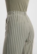 Donna Loose Jersey - Cropped - Khaki stripe