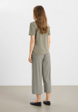 Donna Loose Jersey - Cropped - Khaki stripe