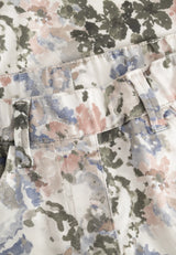 Hannah Regular - Extra Short Length - Khaki watercolour print