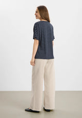 Ingrid Blouse SS - Navy Stripe