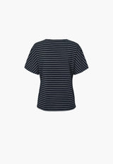 Ingrid Blouse SS - Navy Stripe
