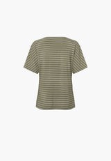 Ingrid Blouse SS - Khaki stripe