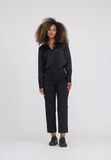 Judy Turn-Up Straight - Cropped - Black