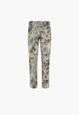 Kelly Regular - Short Length - Dark Sand Striped Print
