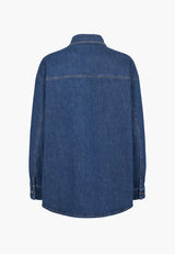 Mille Oversize Shirt Jacket - Long Sleeve - Washed Blue Denim