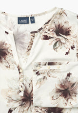 Ritz Tunic - 3/4 Sleeves - Bloom Plum Print