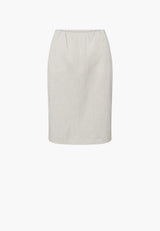 Simone Skirt - 62 cm. - White pinstripe