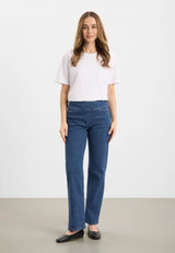 Thea Straight - Medium Length - Blue Denim