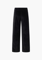 Thea Straight Sametti - Medium Length - Black