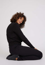 Kelly Regular Jersey - Medium Length - Black brushed