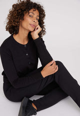 Kelly Regular Jersey - Medium Length - Black brushed