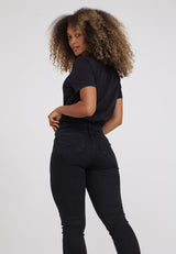 Laura Slim - Medium Length - Ecolabel - Washed Black Denim