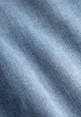 Amelia Raw Straight Cropped - Washed blue denim