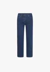Amelia Straight - Medium Length - Dark Blue Denim