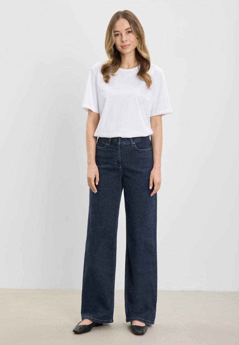 Carol Loose - Medium Length - Dark Blue Denim