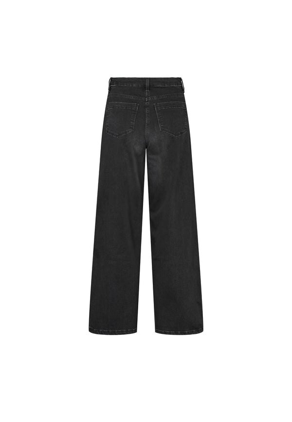 Carol Loose - Medium Length - Washed Black Denim