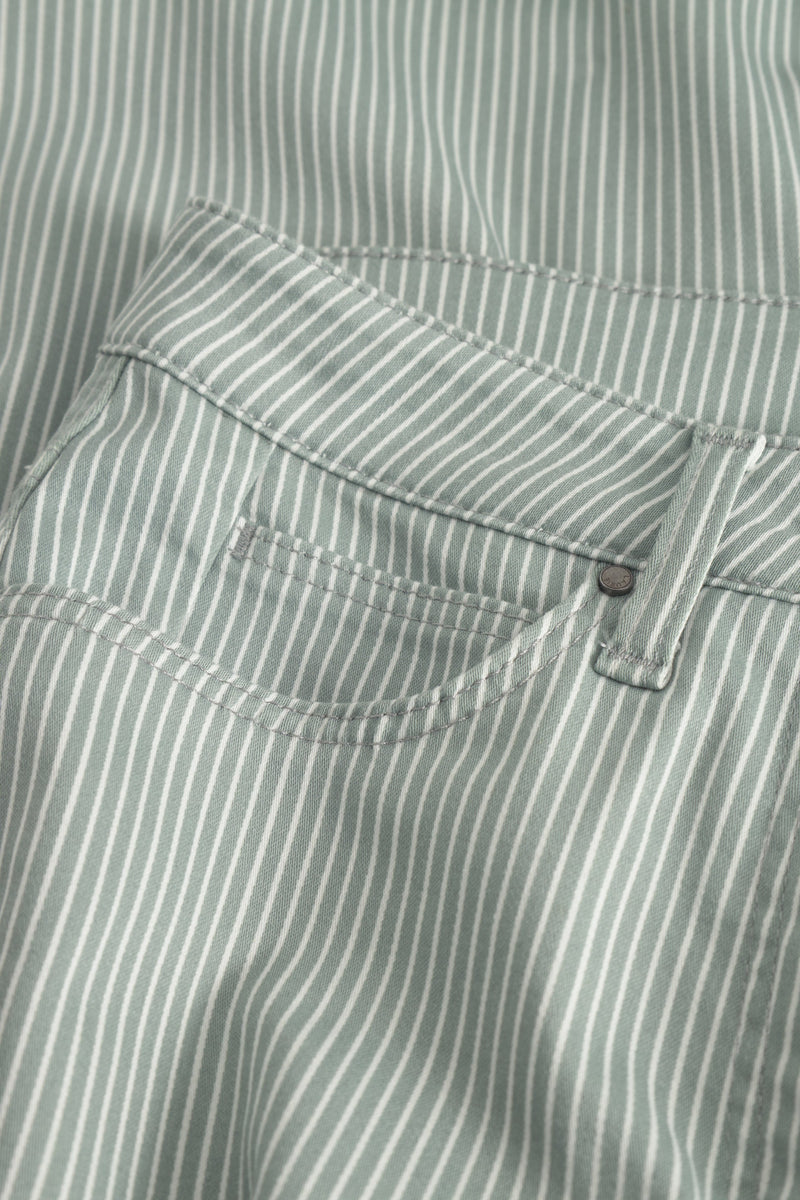 Carol Loose - Medium Length - Sage Stripe