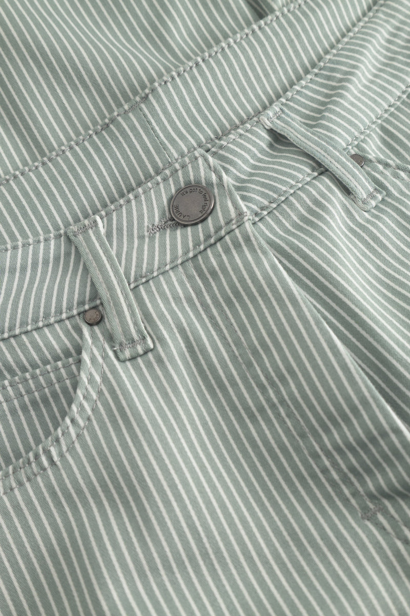 Carol Loose - Medium Length - Sage Stripe