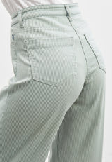 Carol Loose - Medium Length - Sage Stripe