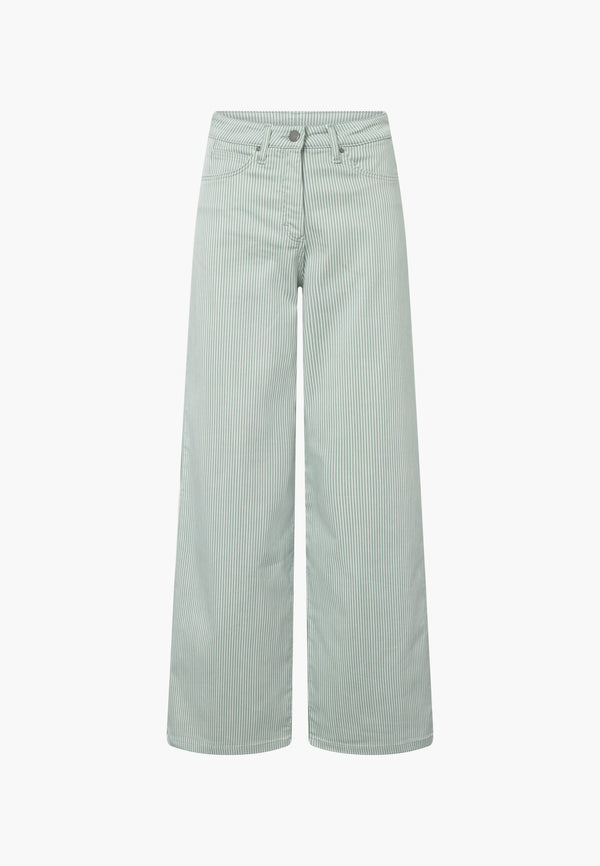 Carol Loose - Medium Length - Sage Stripe
