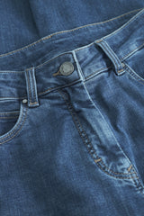 Carol Turn-up Loose Crop - Washed Blue Denim