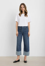 Carol Turn-up Loose - Cropped - Washed Blue Denim