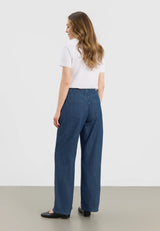 Charm Elastic Loose - Medium Length - Blue denim