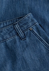 Charm Elastic Loose - Medium Length - Blue denim
