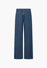Charm Elastic Loose - Medium Length - Blue denim