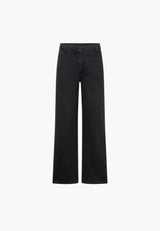 Charm Loose - Medium Length - Washed Black Denim