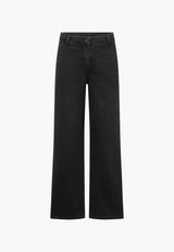 Charm Loose - Medium Length - Washed Black Denim