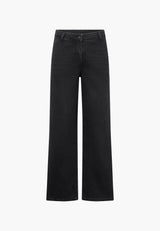 Charm Loose - Medium Length - Washed Black Denim