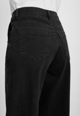 Charm Loose - Medium Length - Washed Black Denim