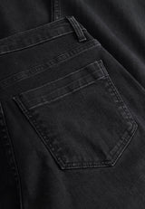 Charm Loose - Medium Length - Washed Black Denim
