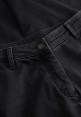 Charm Loose - Medium Length - Washed Black Denim