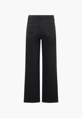 Charm Loose - Medium Length - Washed Black Denim