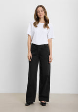 Charm Loose - Medium Length - Washed Black Denim