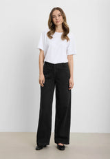 Charm Loose - Medium Length - Washed Black Denim