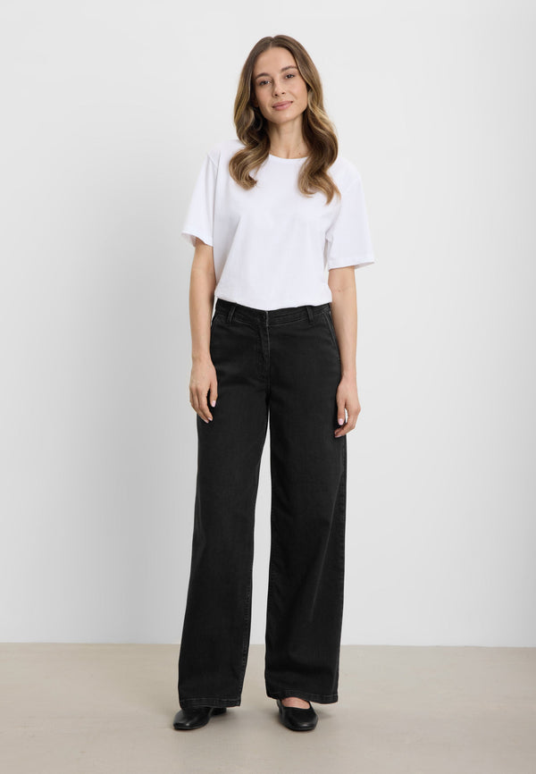 Charm Loose - Medium Length - Washed Black Denim