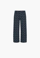 Donna Loose - Cropped - Navy white dot