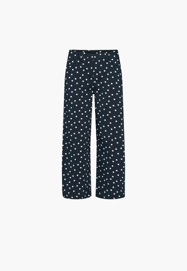 Donna Loose - Cropped - Navy white dot
