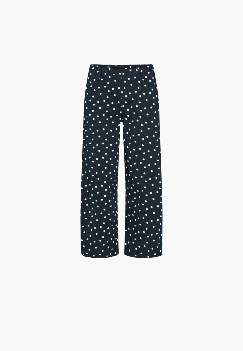 Donna Loose - Cropped - Navy white dot