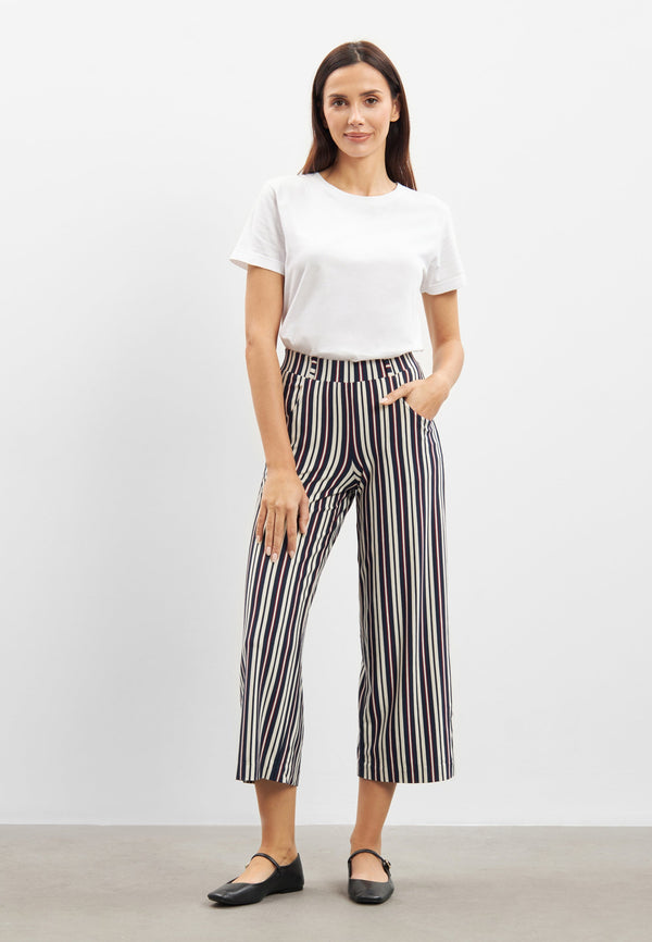 Donna Loose Cropped - Nautical Stripe