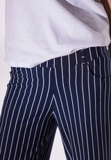 Donna Loose Cropped - Navy Stripe