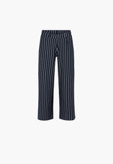 Donna Loose Cropped - Navy Stripe